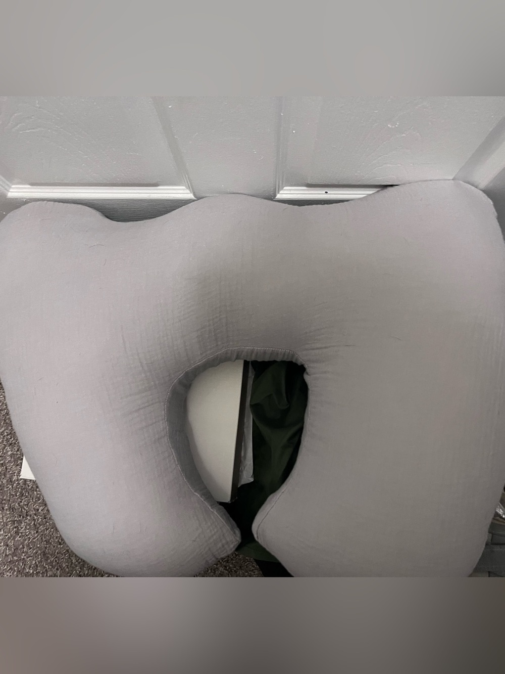 Supportive Gray U-Shaped nursing pillow